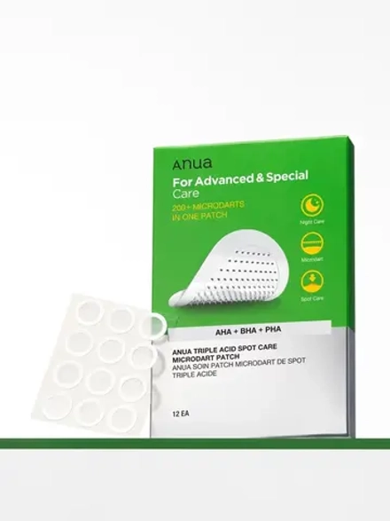Anua Игольчатые точечные патчи с кислотами Triple Acid Spot Care Microdart Patch 12 шт