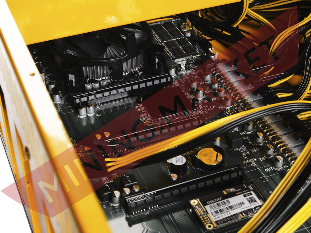 Тушка для майнинга на 8 видеокарт  "S-PLUS" GOLD, супер-тихая  (любые на выбор кулера)