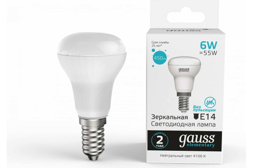 Лампа Gauss LED Elementary R50 6W E14 450lm 4100K  63126