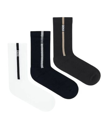 Теннисные носки BOSS Ribbed Lurex 3P - white/black