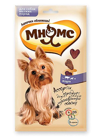 Мнямс Лакомство для собак мелких пород ассорти говядина, ягненок, курица, 60 гр