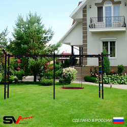Уличная шведская стенка Sv Sport рукоход х 2 У52111 (Турник/Гнездо 80см/Кронш бокс)