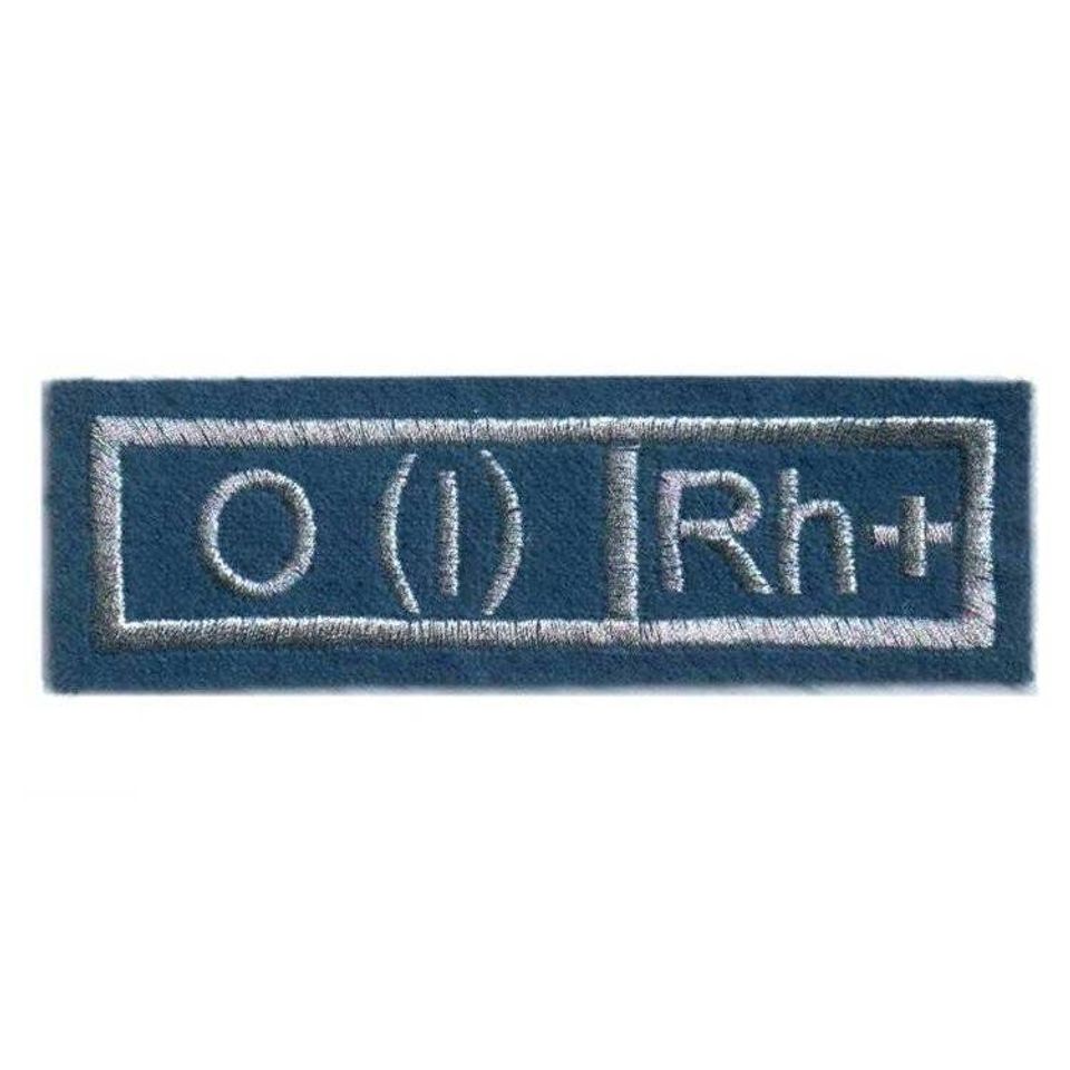 Нашивка вышитая группа крови 1+(голубая)