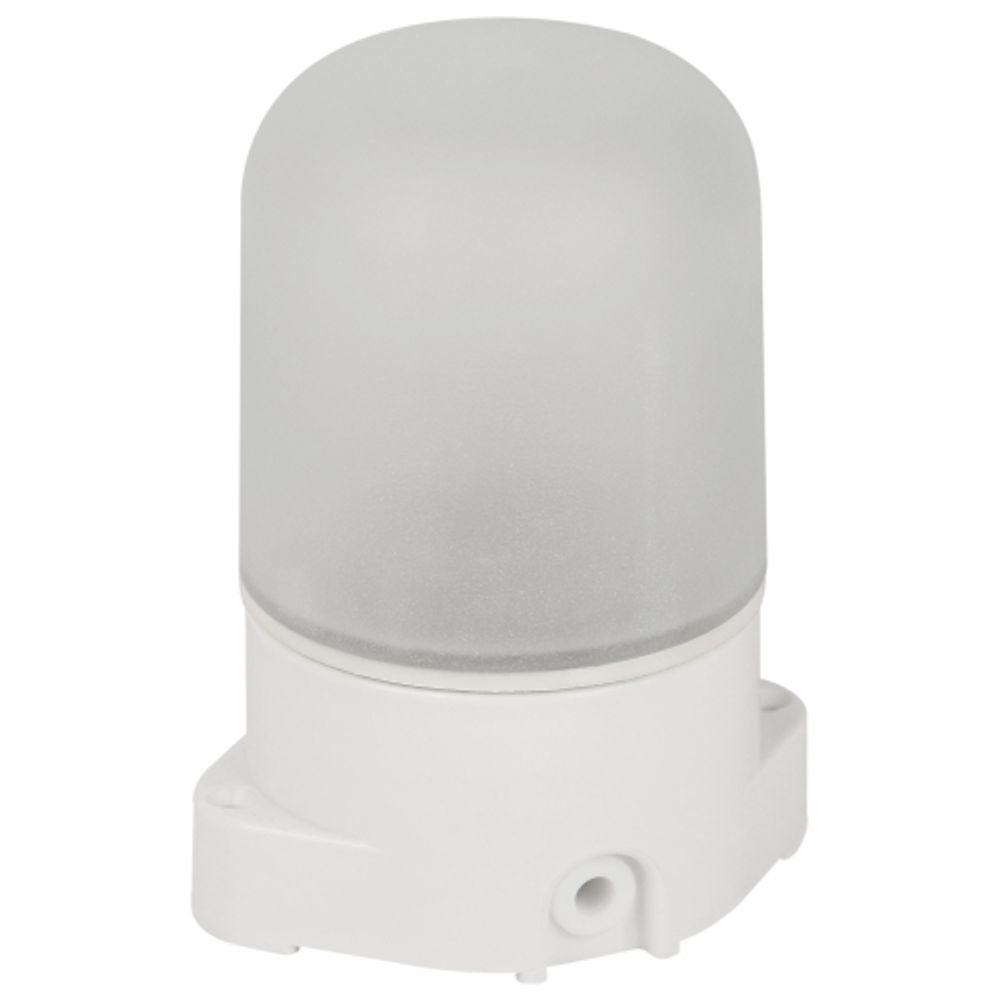 Светильник ЭРА НББ 01-60-001 для бани и сауны полиамид/стекло прямой IP65 E27 max 60Вт белый НПБ400 термостойкий