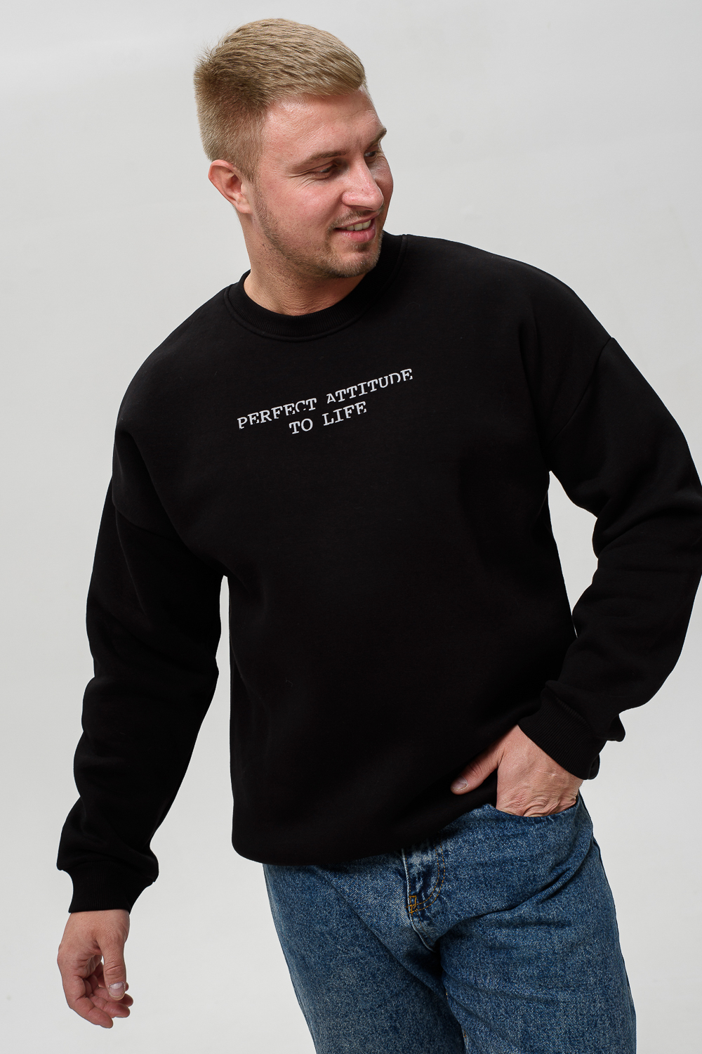 8522 Мужской свитшот оверсайз