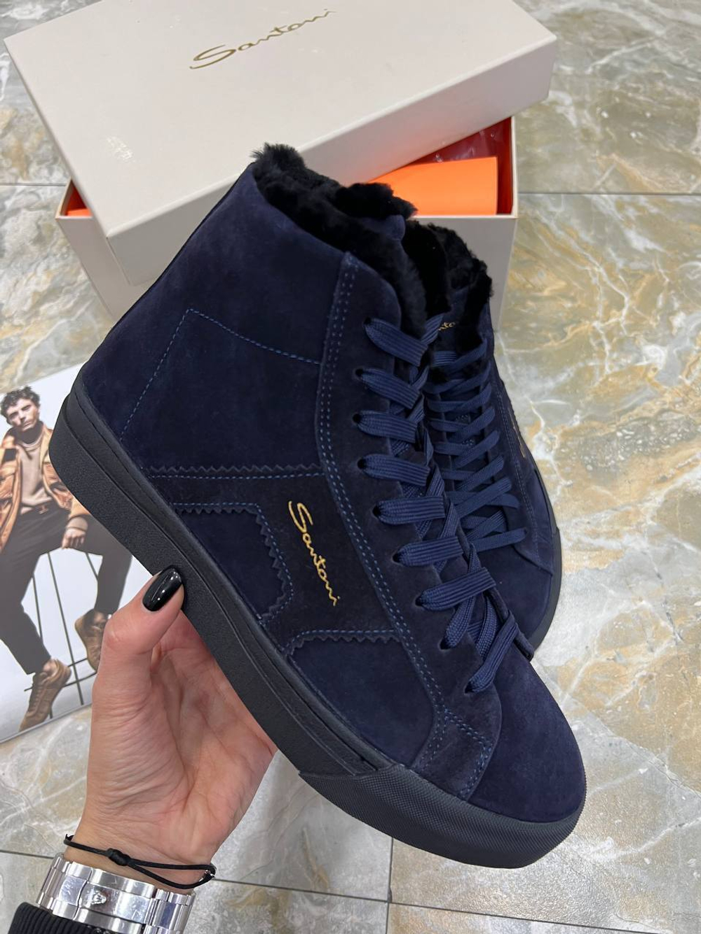 Высокие кеды Santoni