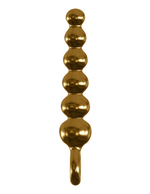 Золотой стеклянный стимулятор ануса с вибрацией Vibrating Glass Massager (Цвет: золотой)