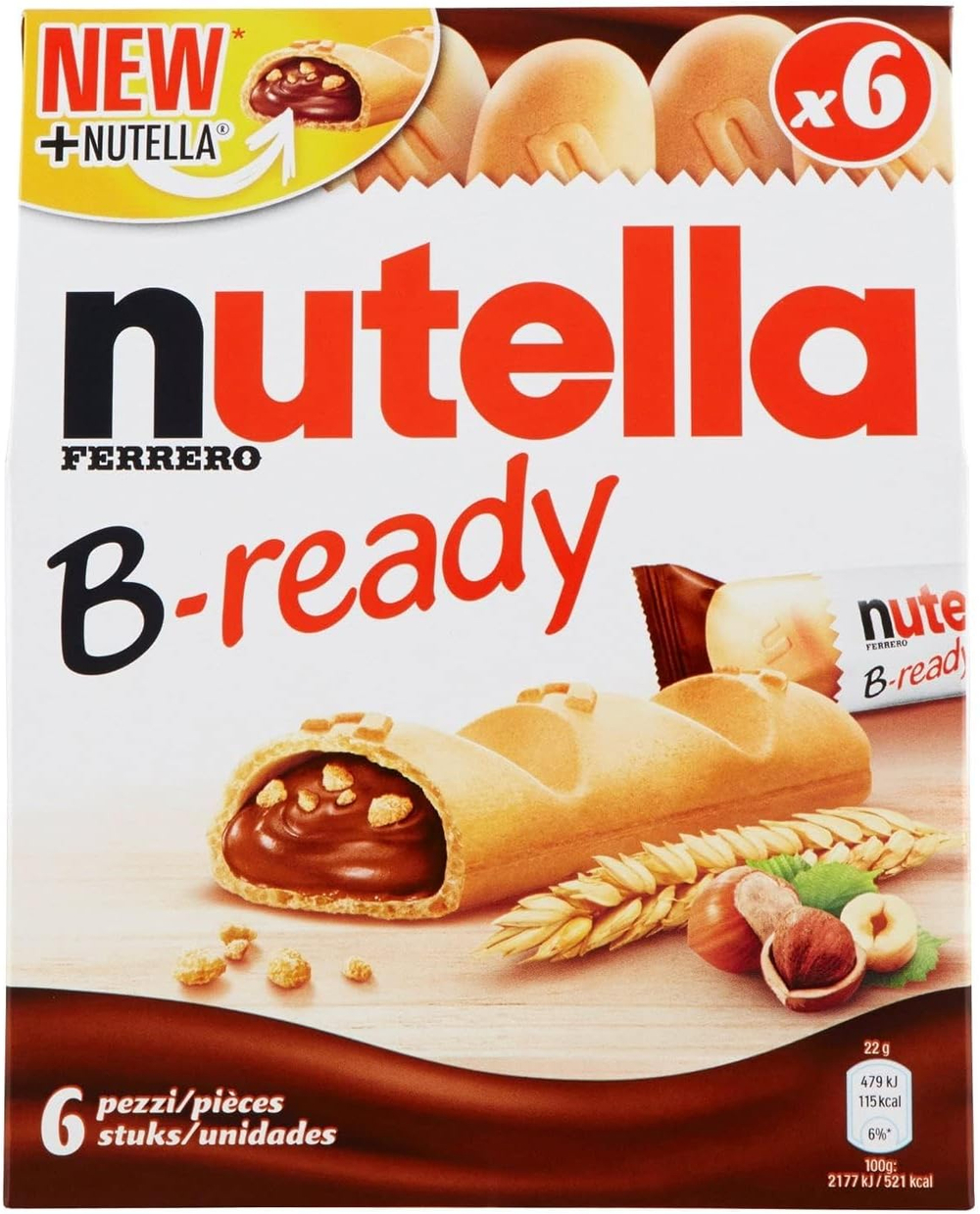 Nutella B-ready - хрустящий вафельный печенье с шоколадной начинкой - nutella