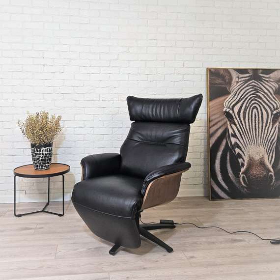 Кресло с электро-реклайнером STG-4432, черная кожа