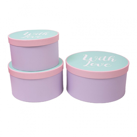 Коробка ШАЙБА С КРЫШКОЙ With Love СИРЕНЕВЫЙ