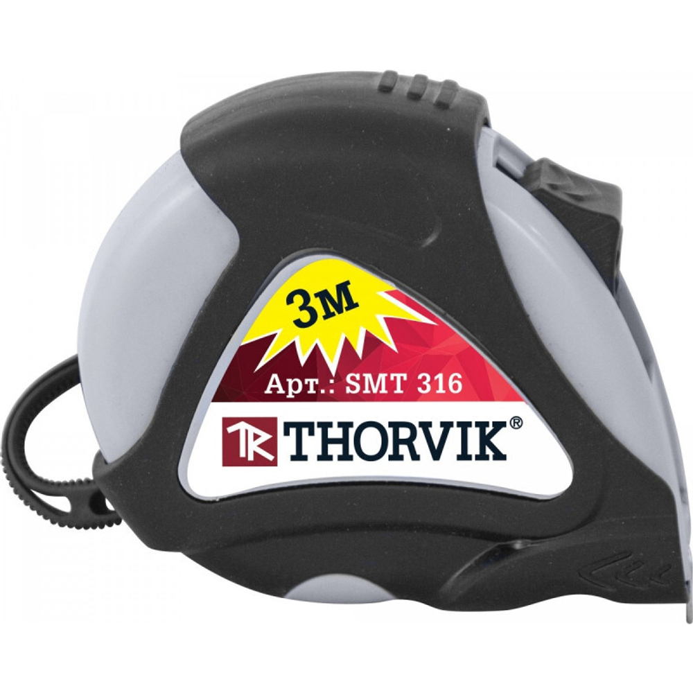 Рулетка THORVIK в обрезиненном корпусе 3м   SMT316