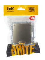 Розетка BRITE РСбш10-3-БрШ 16А IP20 с заземл. защ. шторки с крышкой механизм шампань IEK BR-R16-16-K37