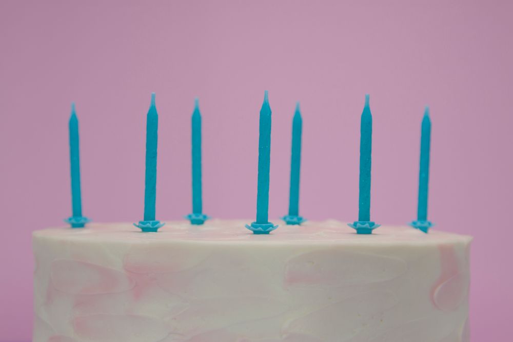 Свечи Сверкающий глиттер, Голубой, с блестками, 6 см, 24 шт. с держат.