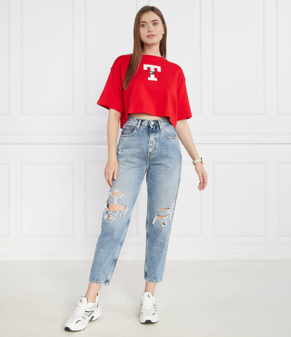 Джинсы MOM JEAN UHR TPR Tommy Jeans - голубой(DW0DW16034)