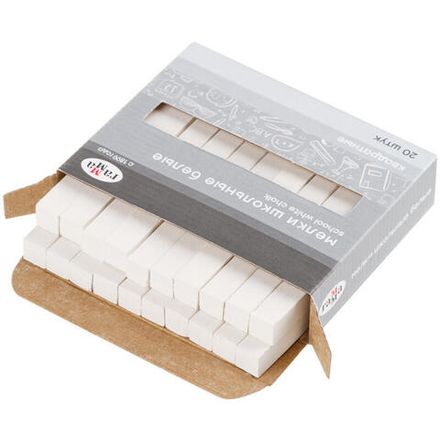 Мел школьный белый, 20шт упак., мягкий, Гамма