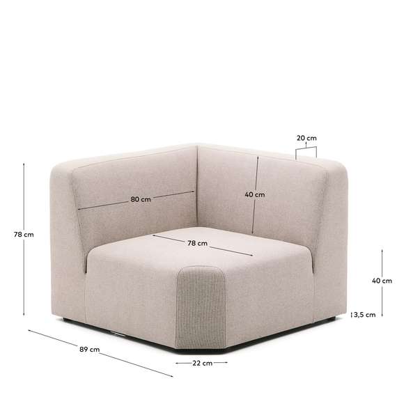 Угловой модульный диван Neom бежевого цвета 75 см