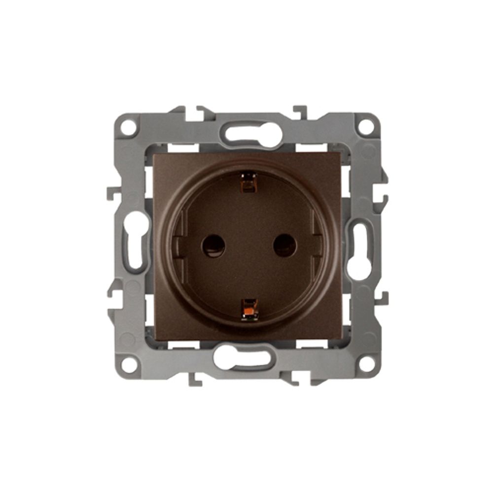 12-2101-13 ЭРА Розетка 2P+E Schuko, 16A-250В, IP20, Эра12, бронза