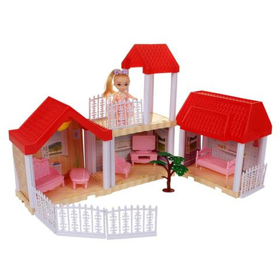 Дом для куклы с фигуркой и аксессуарами, коробка 666-7S-2