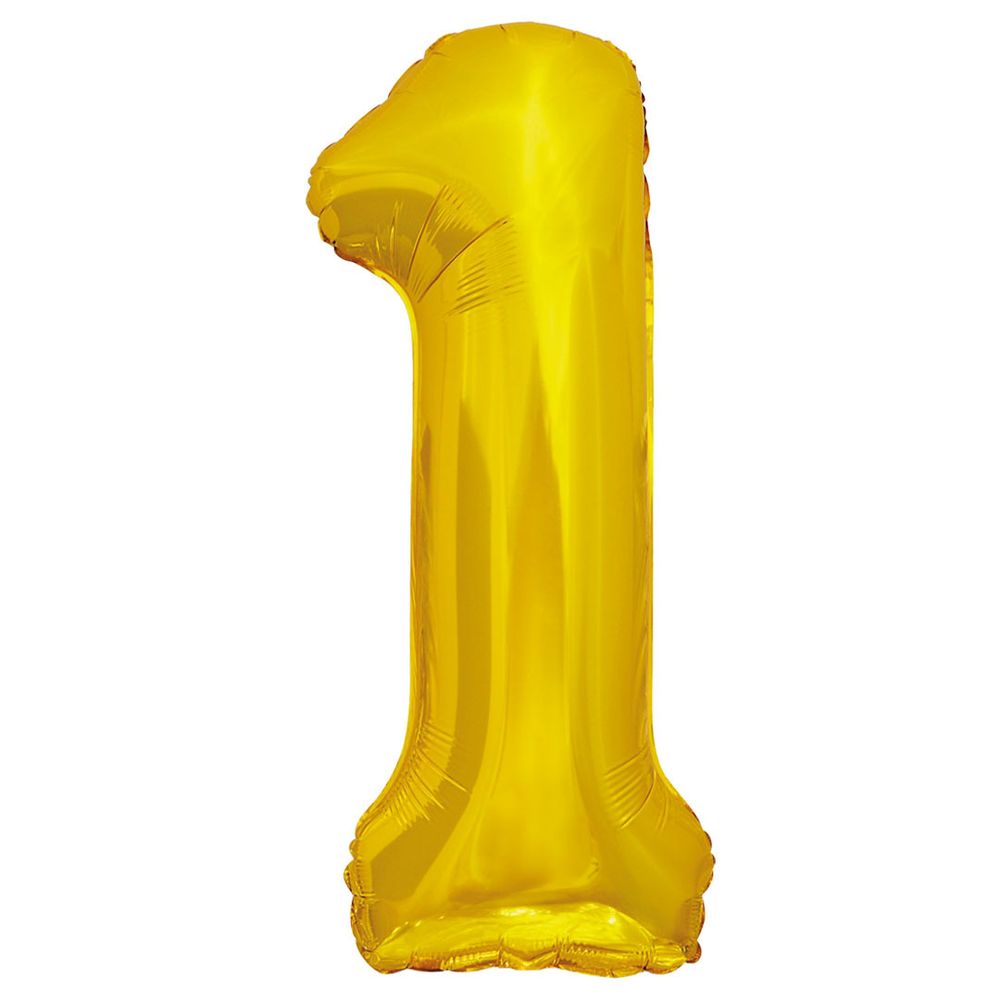 Шар (34&#39;&#39;/86 см) Цифра, 1 ЭКО, Золото, 1 шт. в уп.