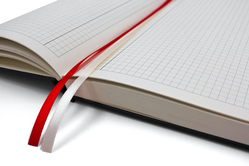 Бизнес-тетрадь А4 в клетку PERFECT SYSTEM black твердая обложка - черный Charme с тиснением