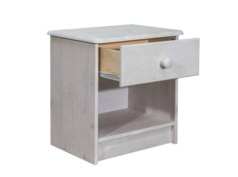 Тумба прикроватная Хаба 1 ящик из массива сосны, белая