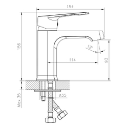 Смеситель DECOROOM DR23011 одноручный  для умывальника монолитный