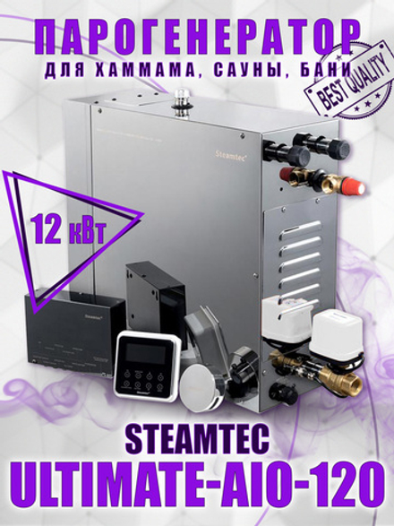 Steamtec TOLO AIO 120 - 12 кВт парогенератор для хамама и турецкой бани / Серия Premium