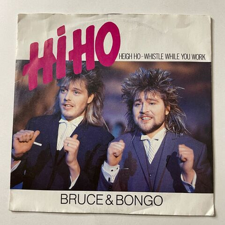 Винтажная виниловая пластинка LP Bruce and Bongo Hi Ho Heigh Ho Whistle While You Work (Germany 1986) 7 дюймов, 45 RPM, Single