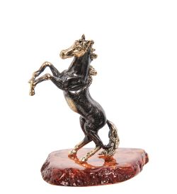 AM-1400 Фигурка «Лошадь Спирит» (латунь, янтарь)