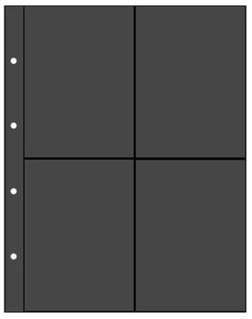 Лист для хранения марок/бон/календарей на 4 ячейки (формат Optima) (200х250 мм) двухсторонний