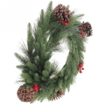Венок хвойный новогодний «Сказочный этюд» 50 см, леска+резина, шишки, ягоды
