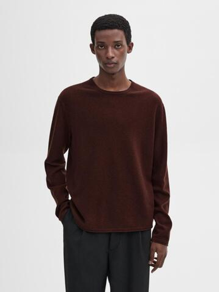 Massimo Dutti СВИТЕР ИЗ СМЕСОВОЙ ШЕРСТИ, ВИННЫЙ