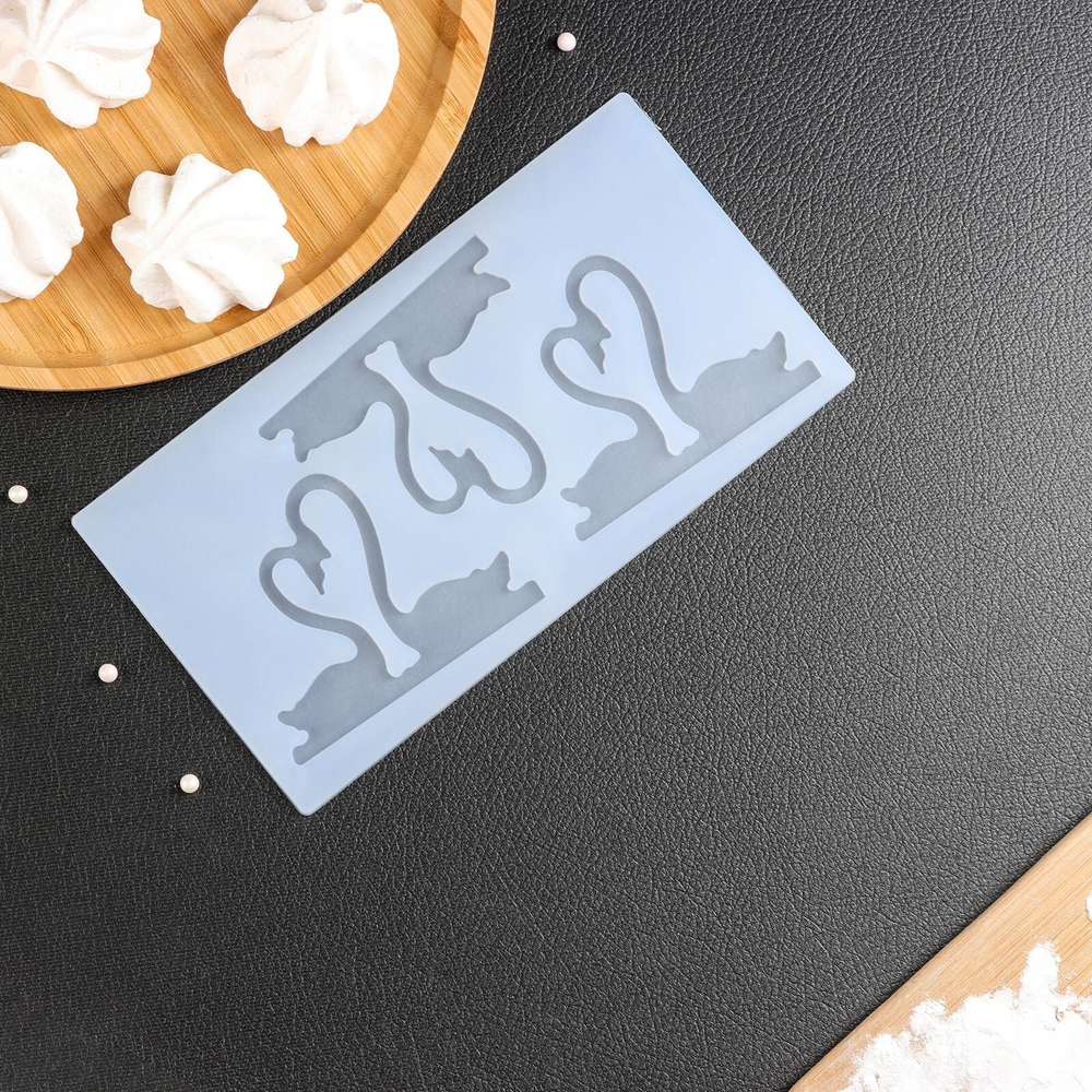 Силиконовый коврик для отливки шоколада "Пара лебедей" 20*10,5*0,3