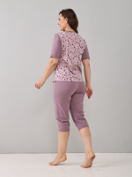 Пижама с бриджами КД-063/кофементол-листочки