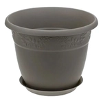 Кашпо РЯБИНА D350мм, 14,7л с поддоном французcкий серый