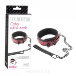Ошейник с поводком Luxury fetish красный