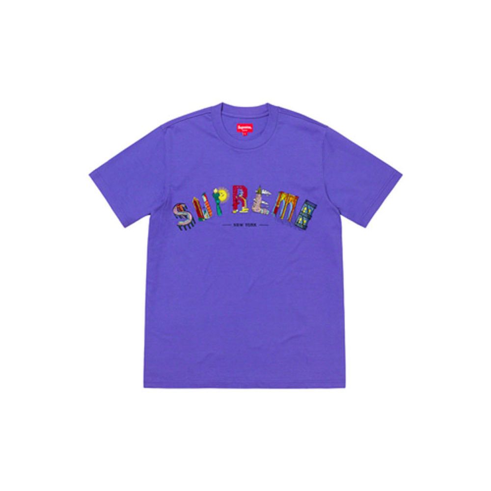 Supreme SS19 City Arc Tee DustyPurple Logo T