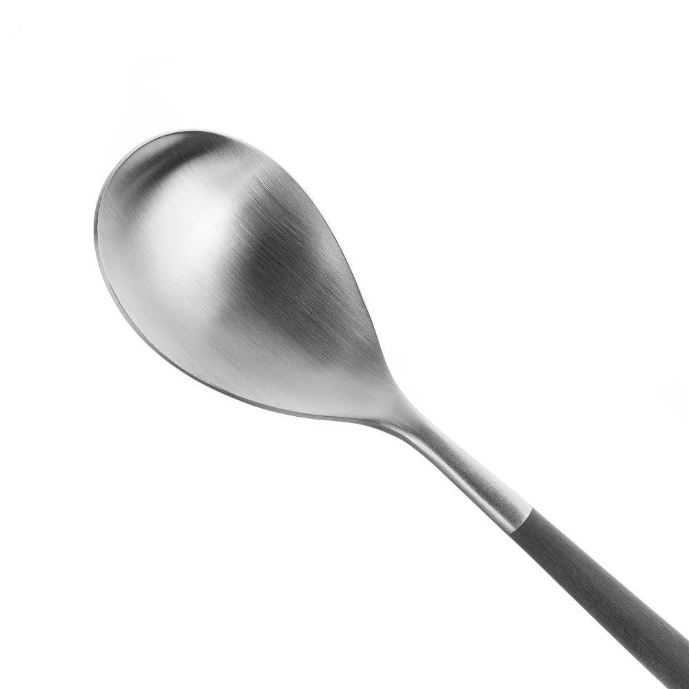 Набор столовых приборов на 6 персон 24 предмета Cutipol Mio matte с черными ручками в подарочной упаковке