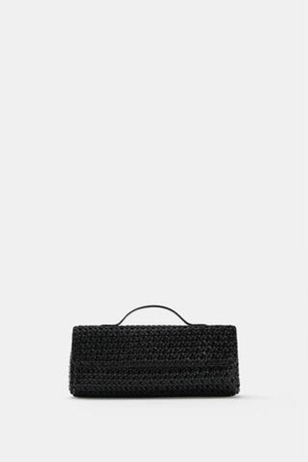 ZARA ПЛЕТЕНЫЙ КЛАТЧ, ЧЕРНЫЙ