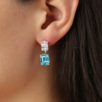 Серьги-трансформеры 2-in-1 Dyrberg Kern TETI SS AQUA / CRYSTAL 460007