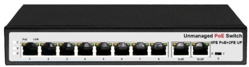 PX-POE82G коммутатор PoE 8*100M+2*1000M , металл