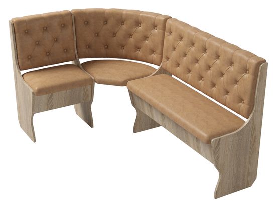 Диван угловой bravo "Оливьер" (Дуб сонома/Кожзам Mango 5 sand (Bt)) -G/Л3