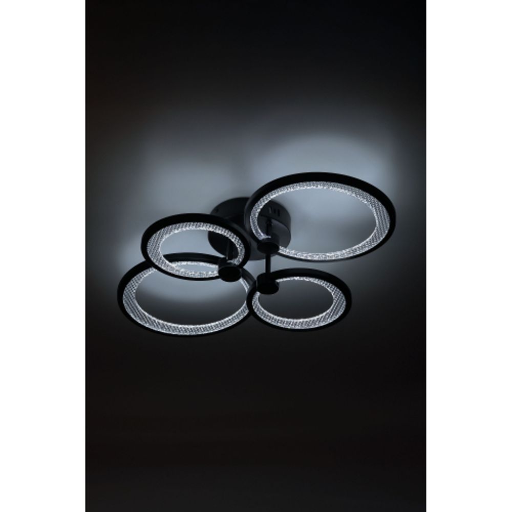 Светильник потолочный светодиодный ЭРА Модерн Odry CLL-1-78W 3K-6,5K RC BK с ДУ черный