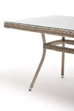 "Латте" плетеный стол из искусственного ротанга 200х90см, цвет бежевый