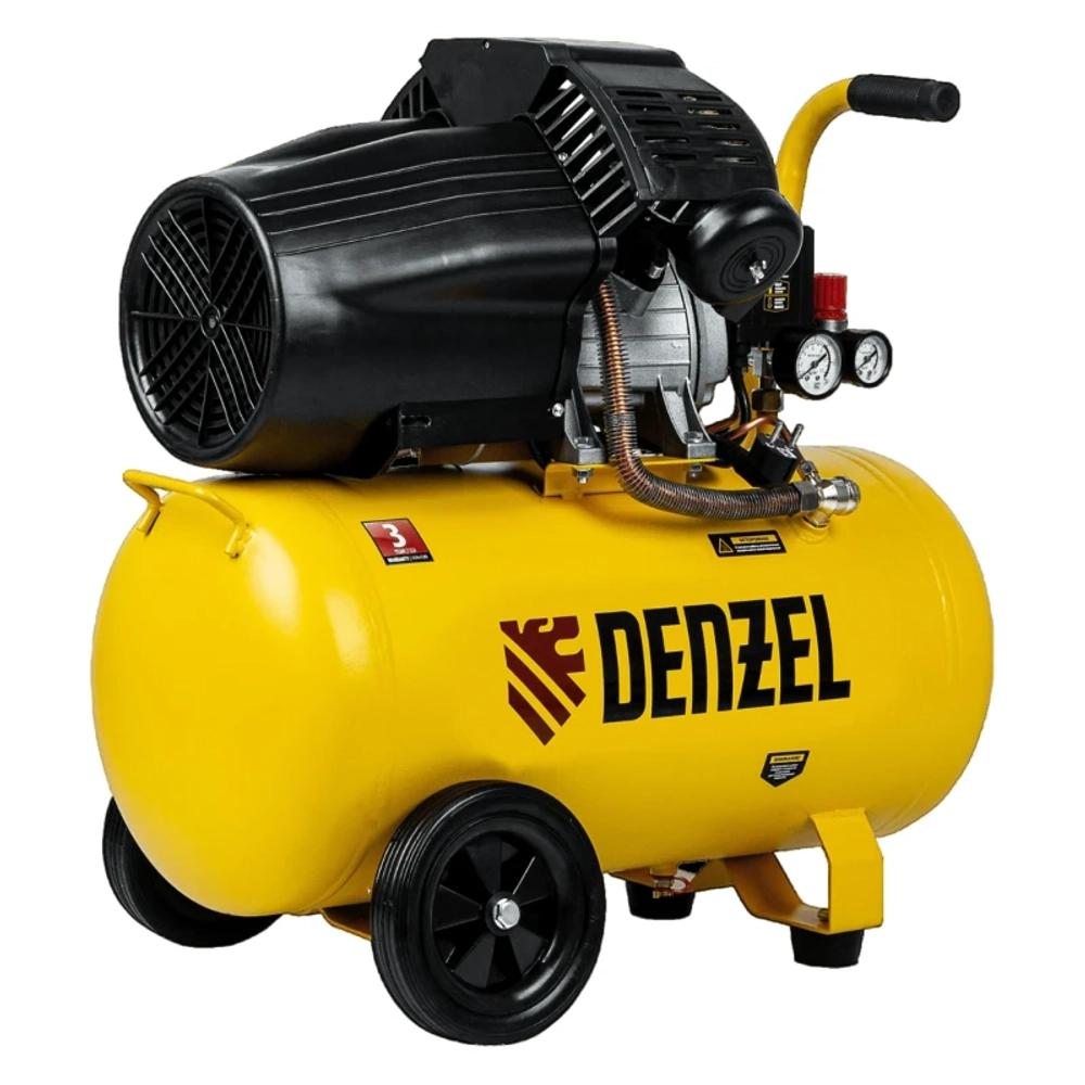 DENZEL DCV2200/50 компрессор воздушный 2.2 квт, прямой привод, 50 литров, 380 л/мин 58167