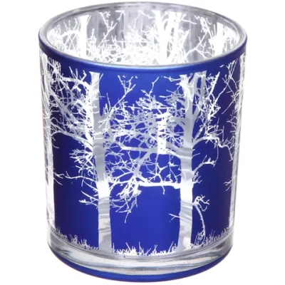 Подсвечник «Зимний лес» 7*7,8 см, Синий