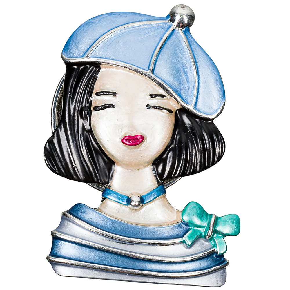 Брошь Shadore Девочка в берете XZ1479.21 BL/S