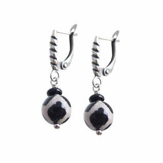 Серьги с агатом с-0977