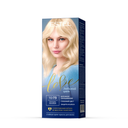 Estel Love Стойкая крем-краска для волос 10/73 блондин бежевый
