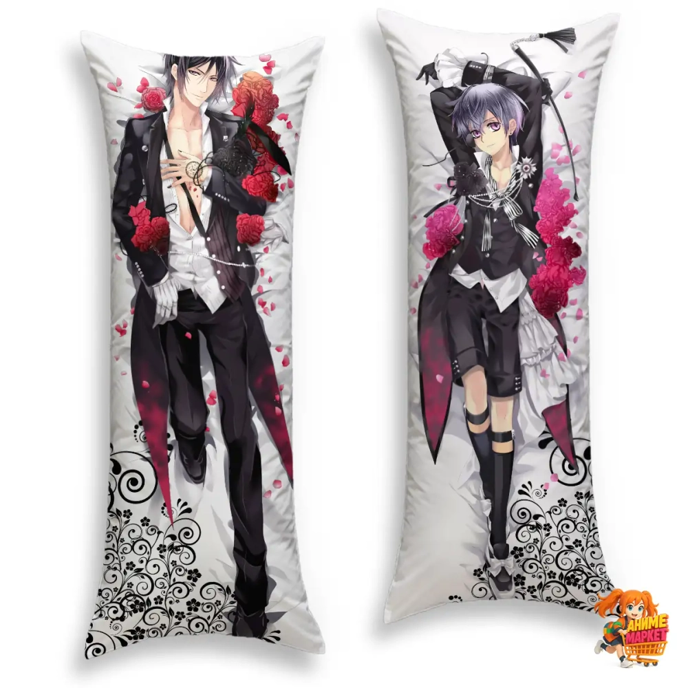 Дакимакура Темный дворецкий Себастьян Михаэлис и Сиэль Фантомхайв